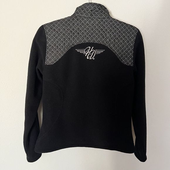 Harley Davidson Women’s Fleece Jacket, Jolie Metallic Quilted, Black, Size S - Picture 4 of 7